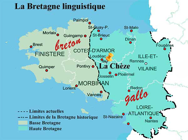 Carte de la Bretagne linguistique